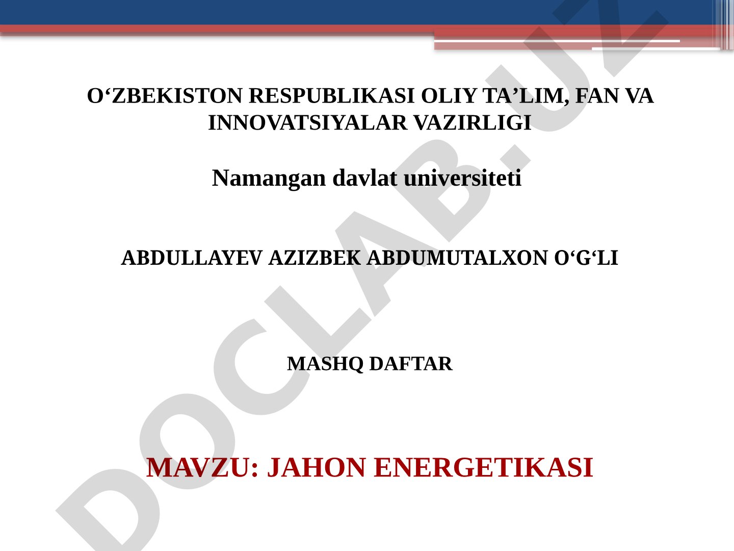 Jahon energetikasi
