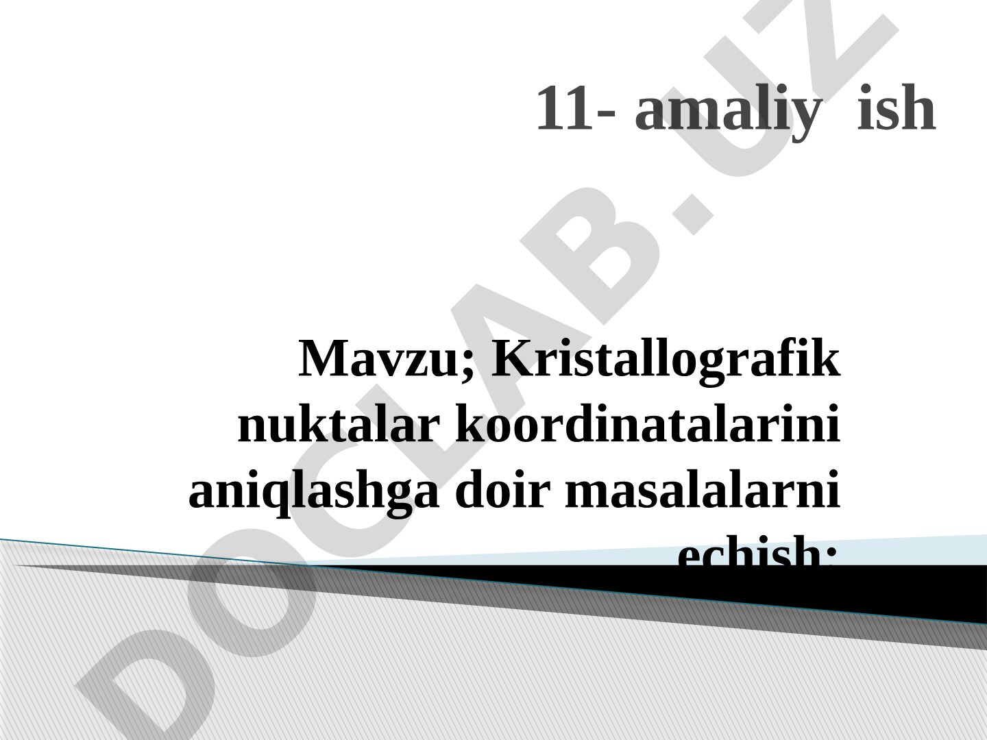 Kristallografik nuktalar koordinatalarini aniqlashga doir masalalarni echish
