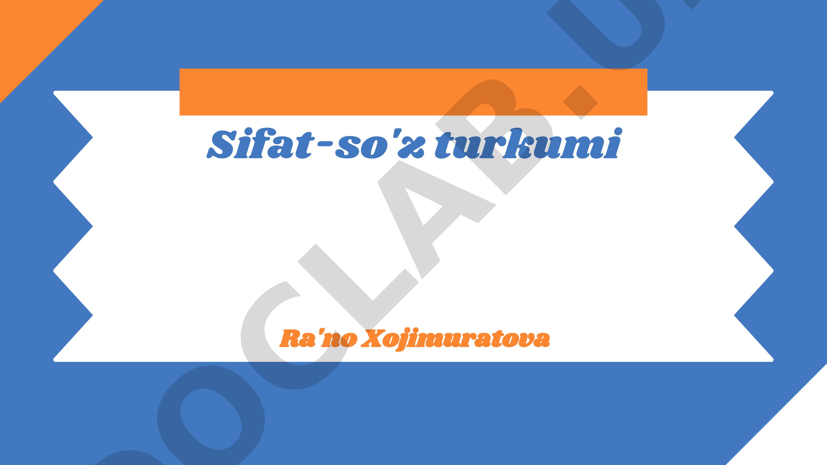 Sifat-so'z turkumi