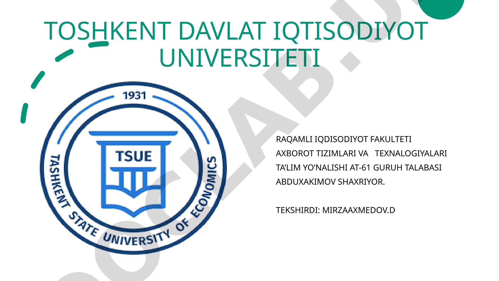 Zero Trust model va uning axborot xavfsizligidagi o'rni