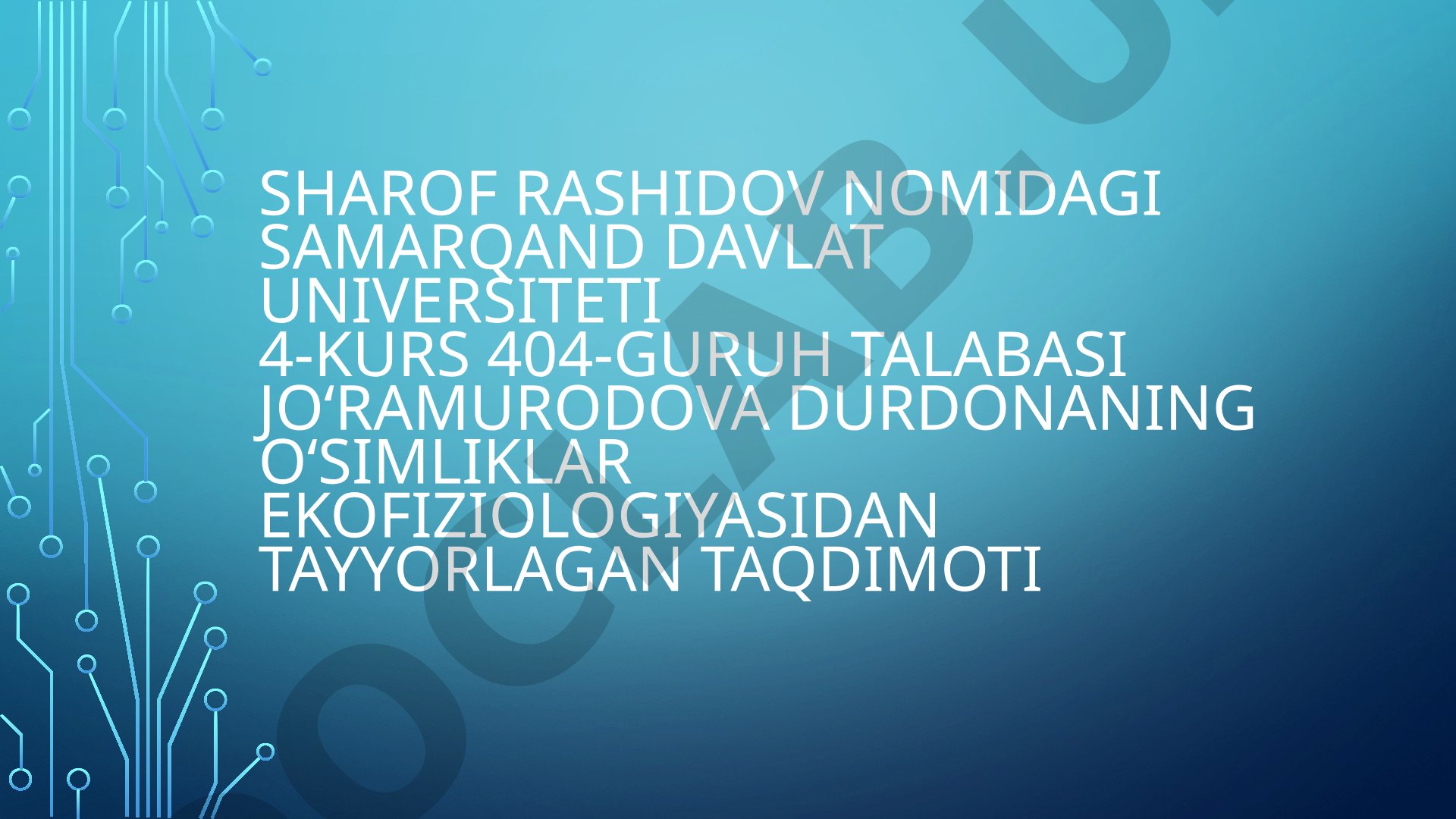 O‘simliklarning O‘zaro boshqa organizmlar bilan munosabatlari