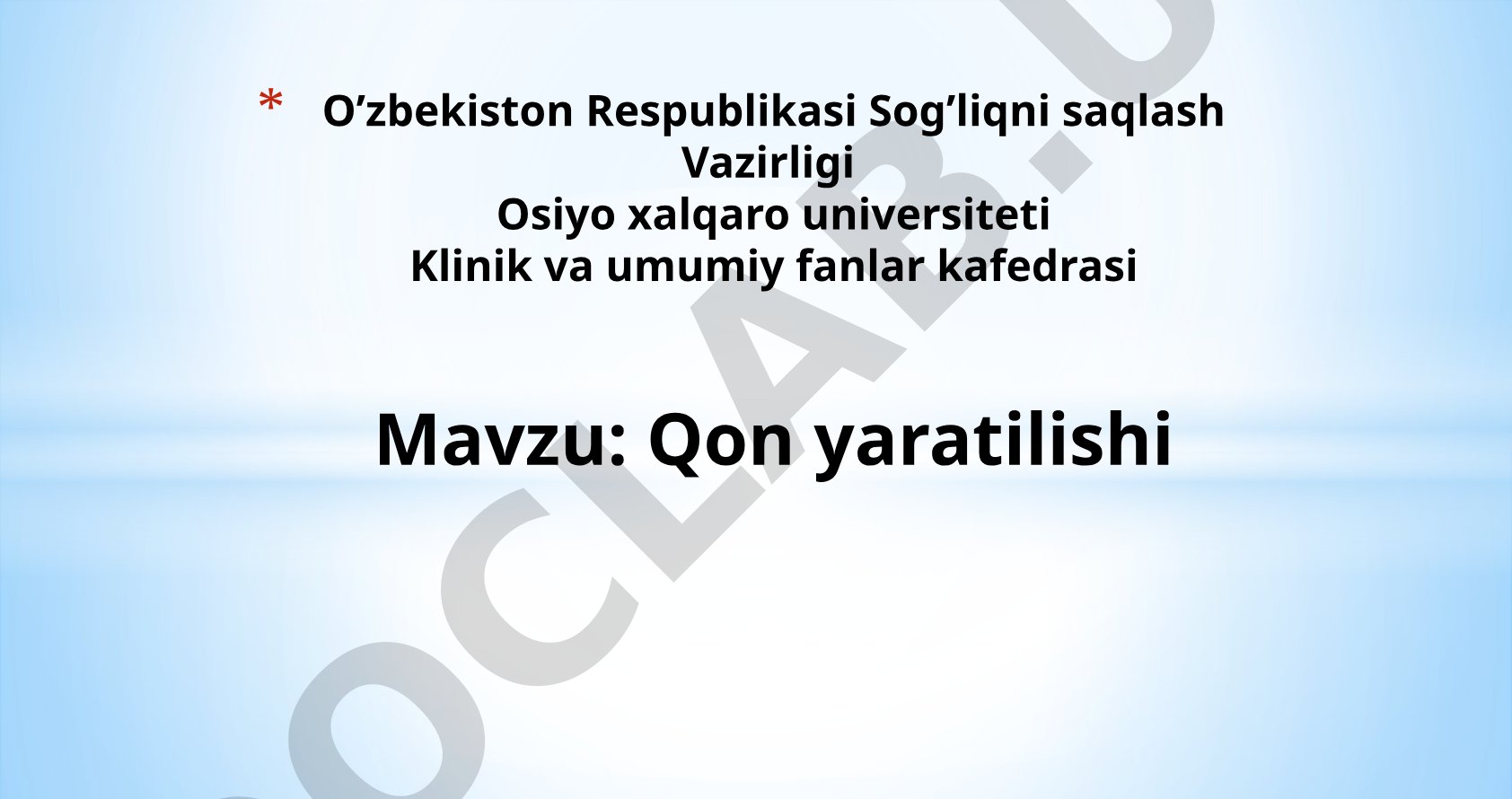 Qon yaratilishi Gemopoez lokalizatsiyasi