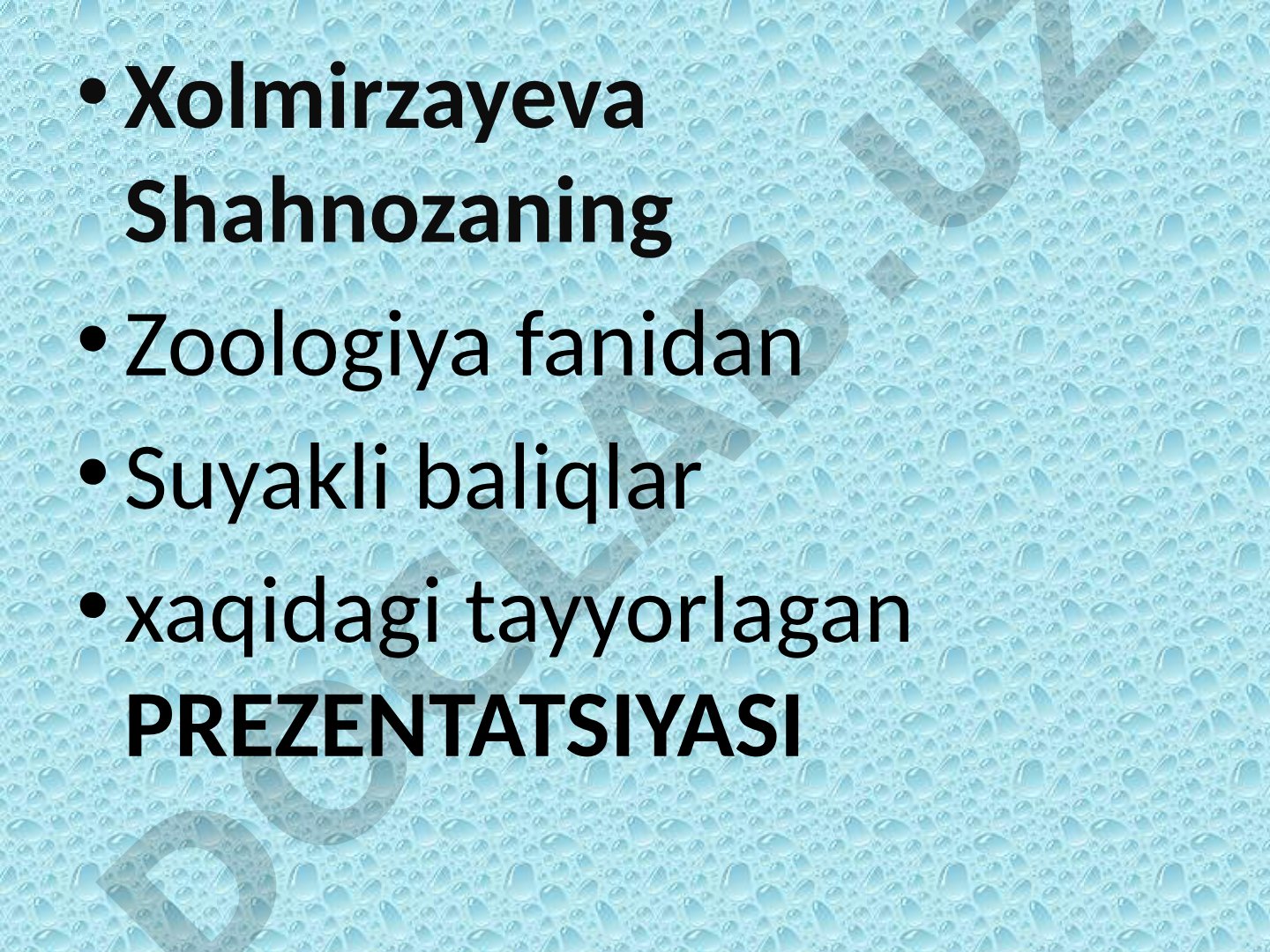 Suyakli baliqlar – Osteichthyes sinfi