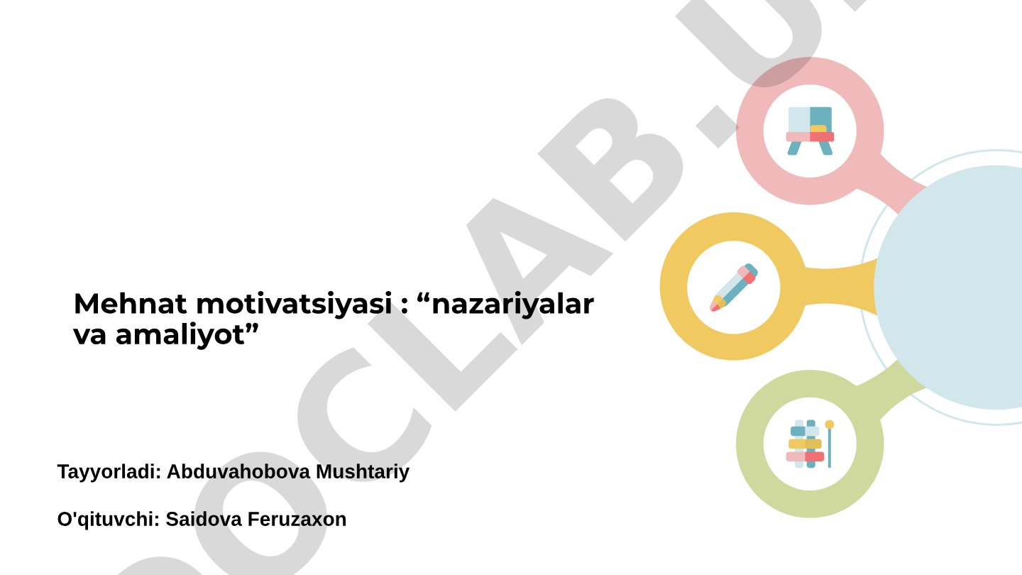 Mehnat motivatsiyasi : “nazariyalar va amaliyot”