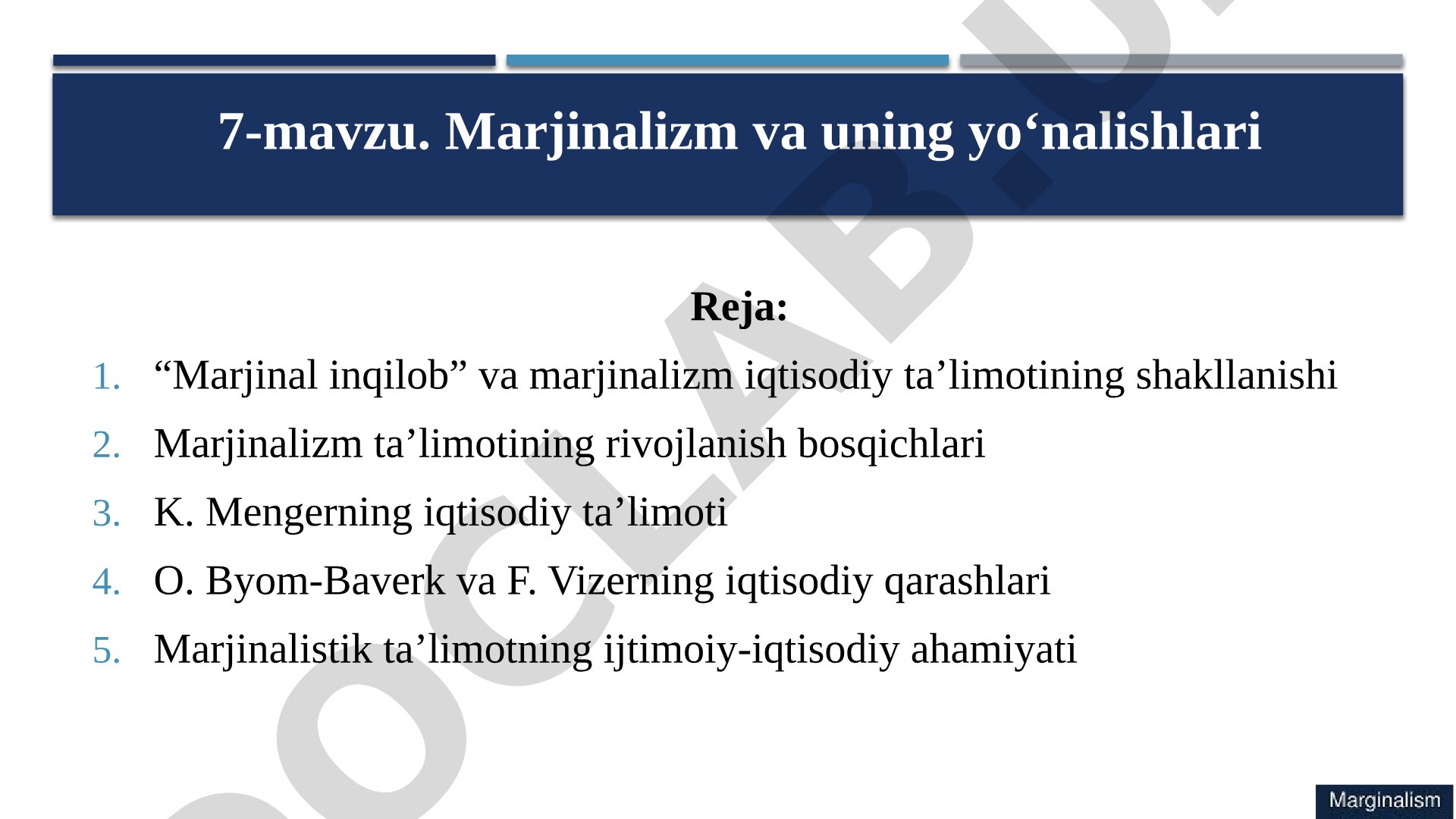 Marjinalizm va uning yo‘nalishlari