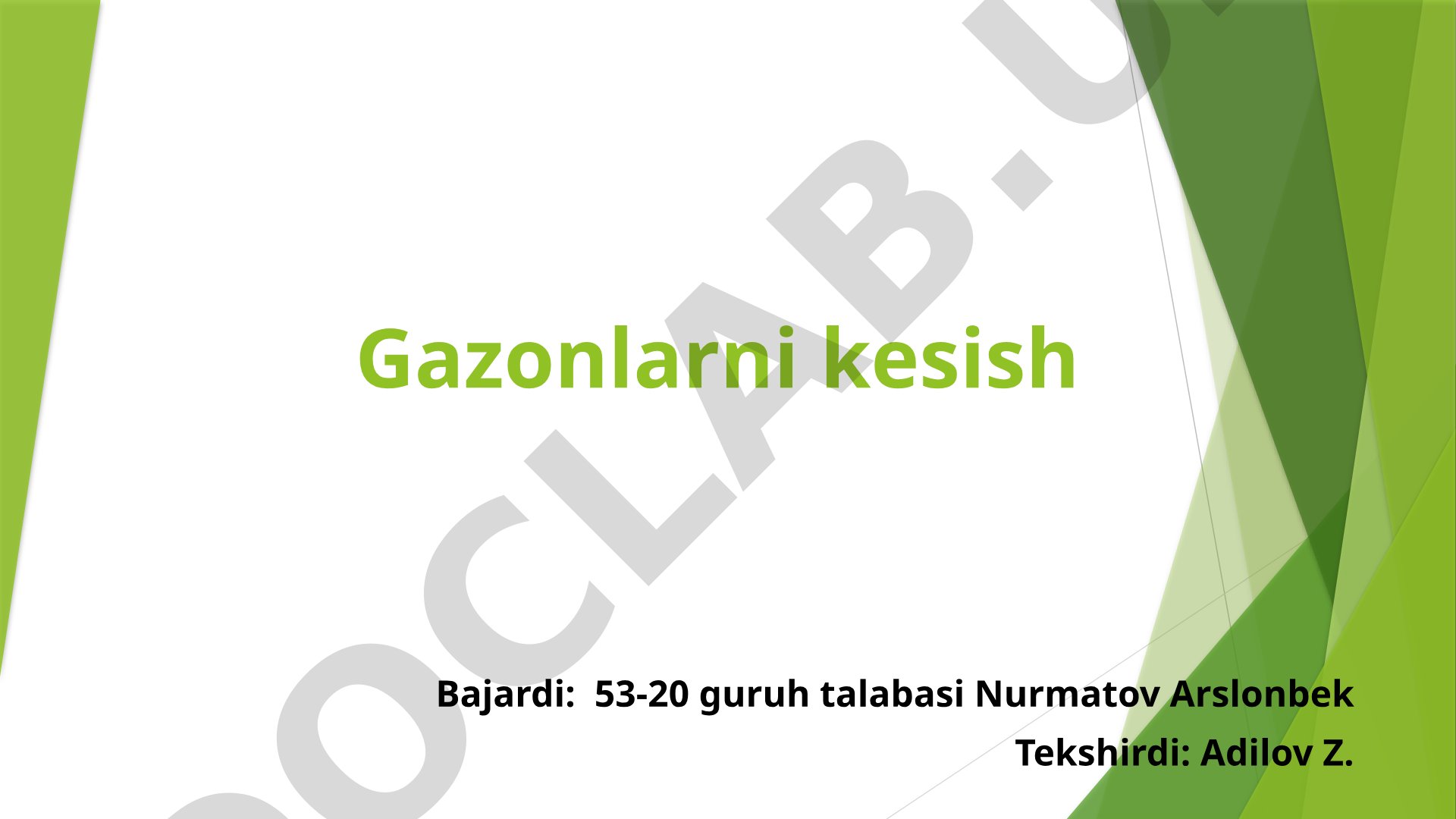 Gazonlarni kesish va oziqlantirish usullari, vaqtlari va begona o'tlarga qarshi kurash