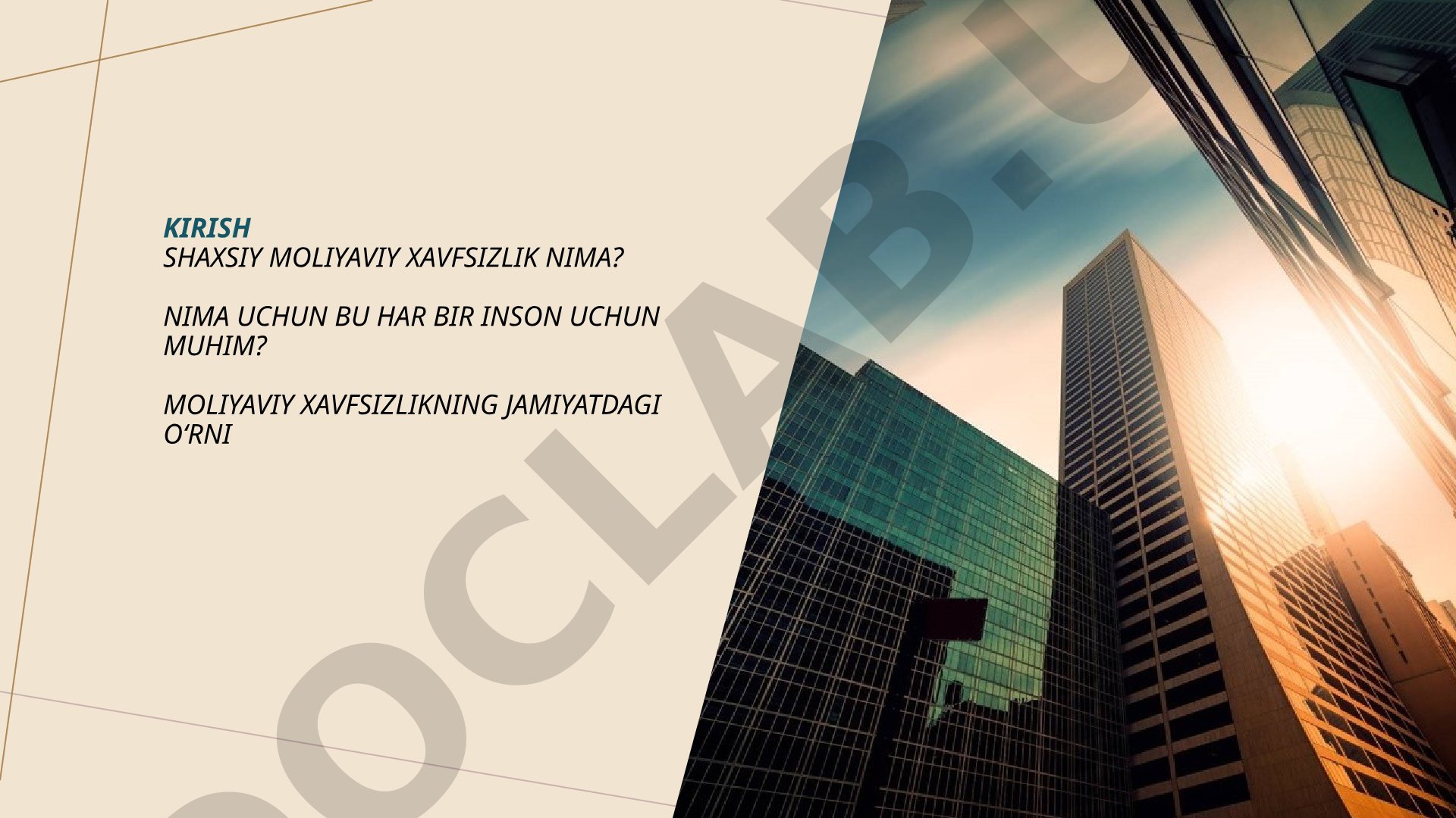 Shaxsiy moliyaviy xavfsizlik