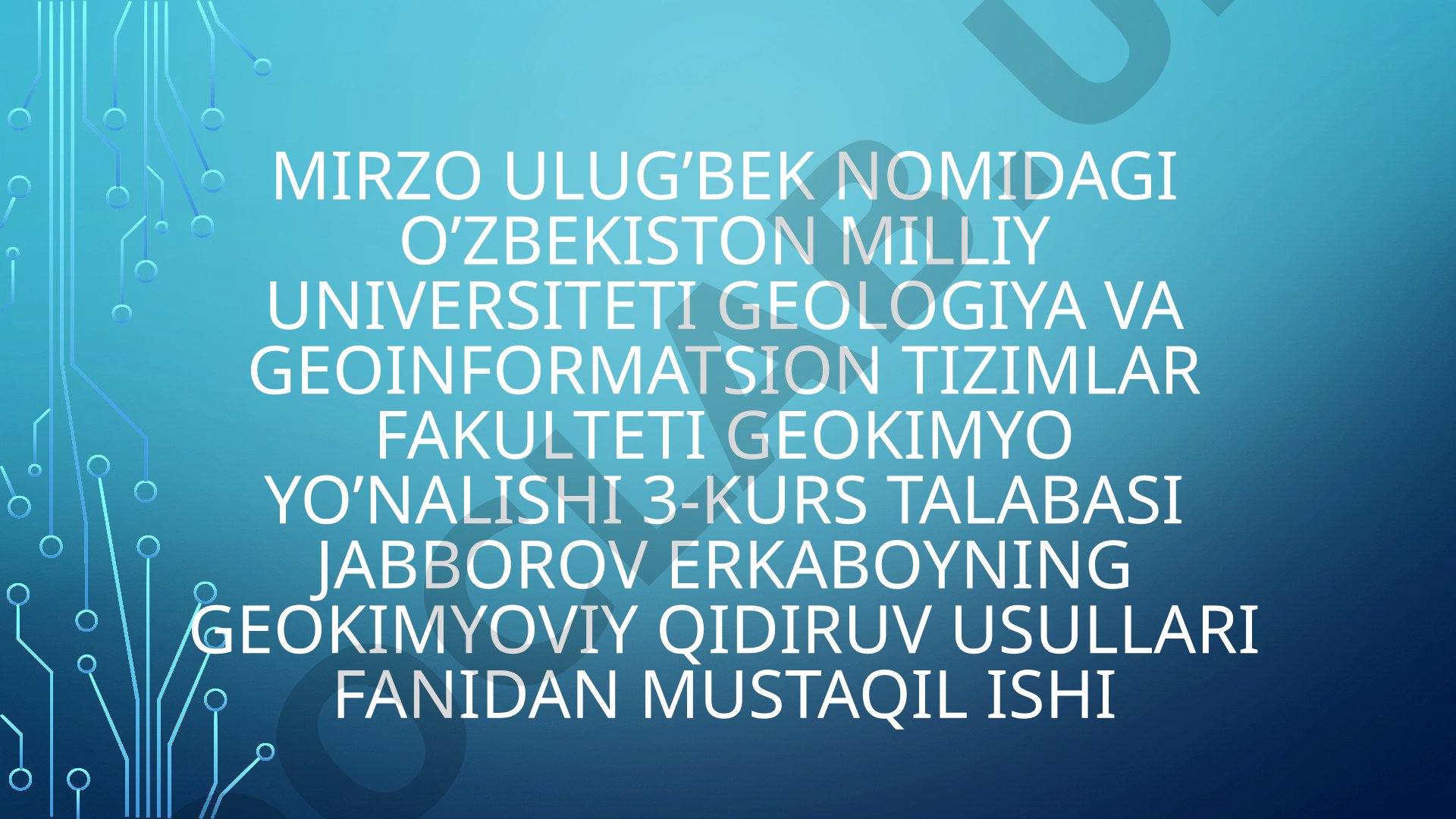 Geokimyoviy namunalarni tahlil qilish usullari