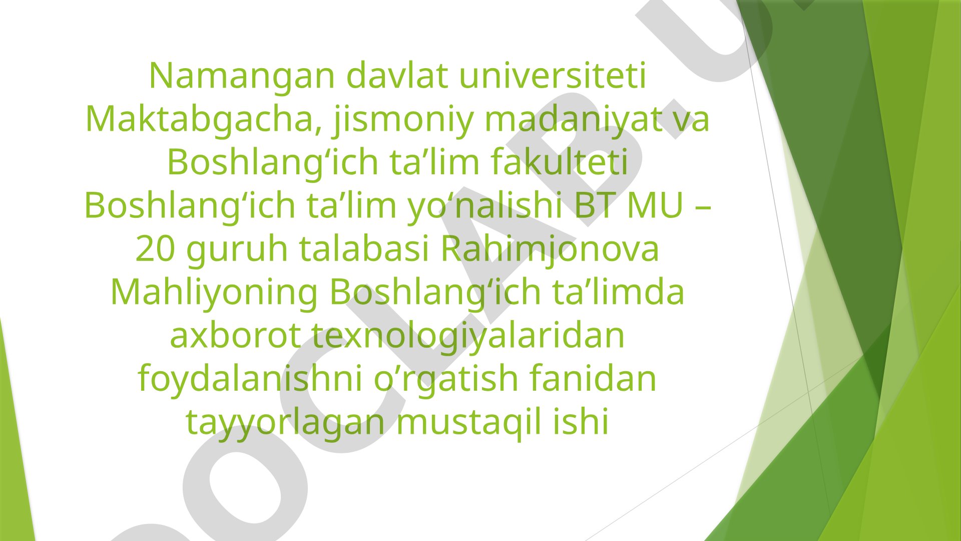 Tenglama tuzishga oid masalalarni yechishni o'rgatishda axborot texnologiyalaridan foydalanishni o'rgatish