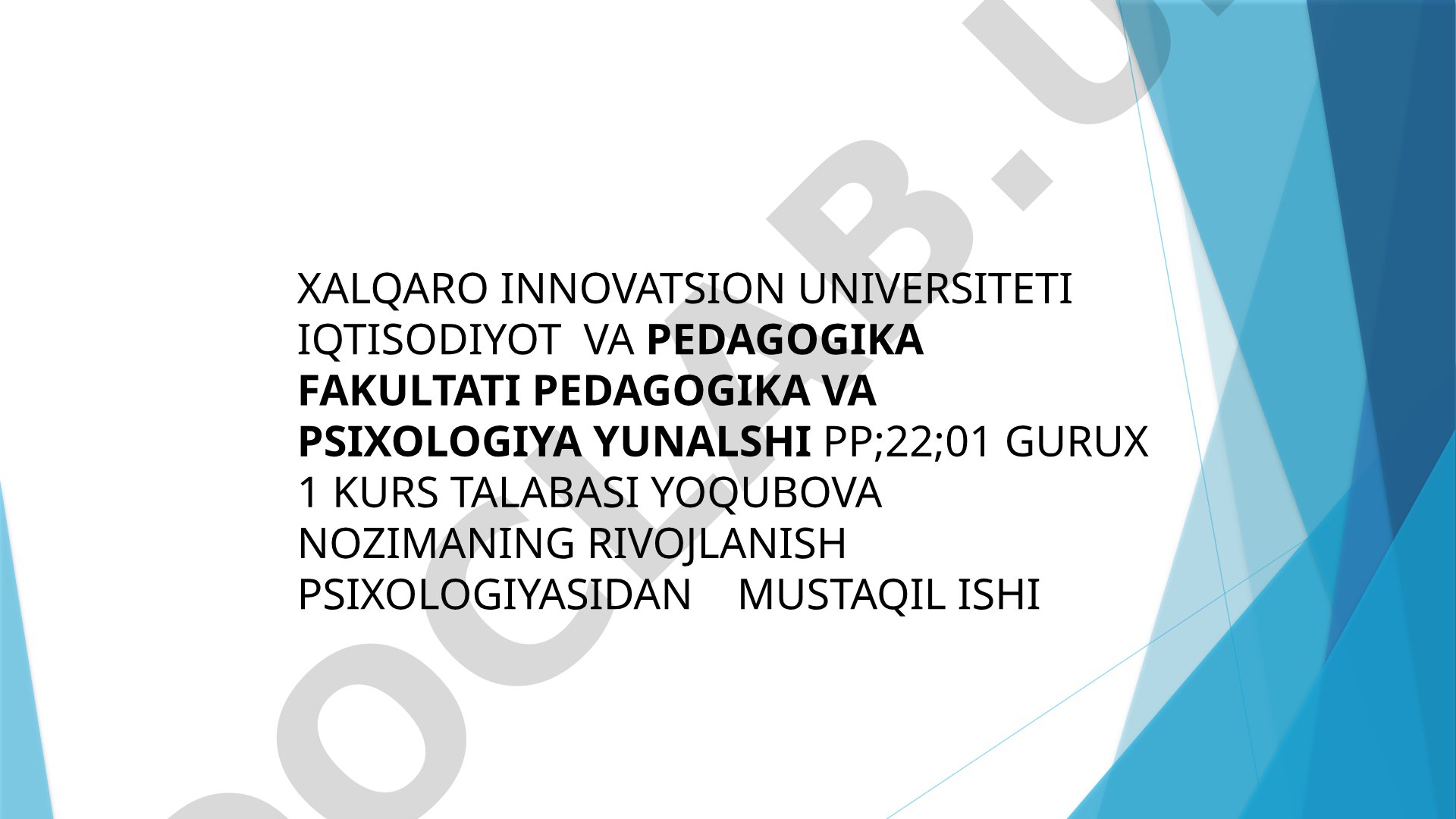 Rivojlanish psixologiyasi va rivojlanish psixologiyasi tushunchasi