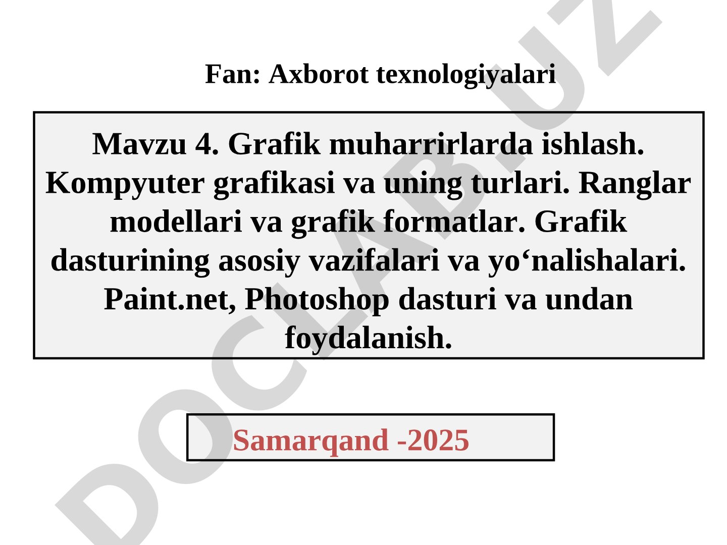 Grafik muharrirlarda ishlash
