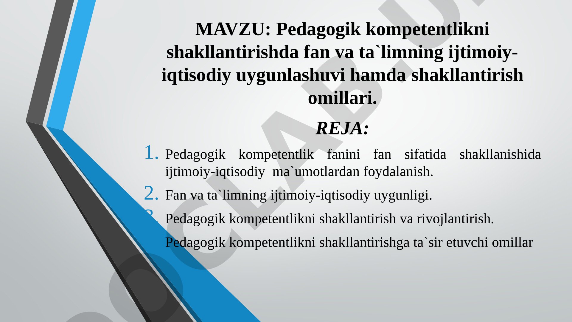 Pedagogik kompetentlikni shakllantirishda fan va ta`limning ijtimoiy-iqtisodiy uygunlashuvi hamda shakllantirish omillari