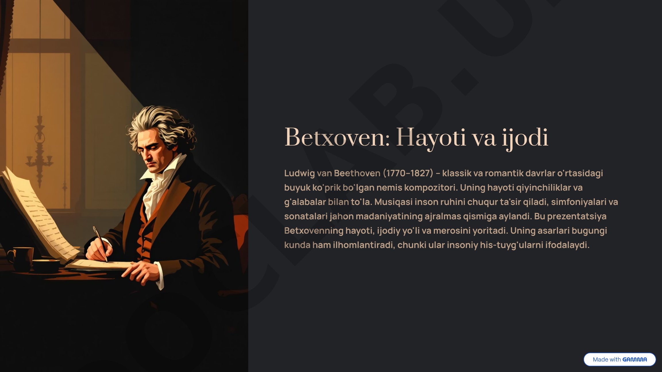 Betxoven: Hayoti va ijodi