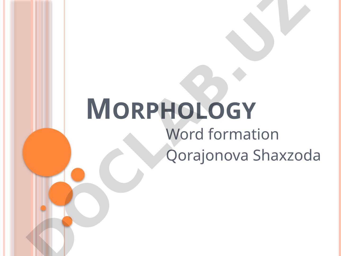 Overview of morphology and word formation processes