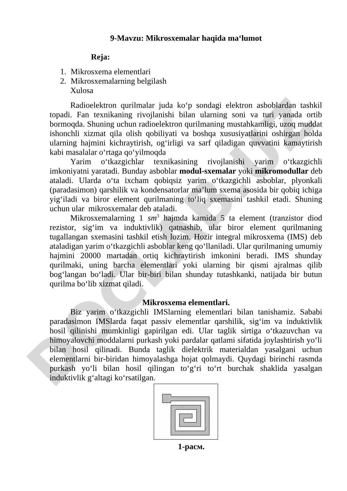 Mikrosxemalar haqida ma'lumot