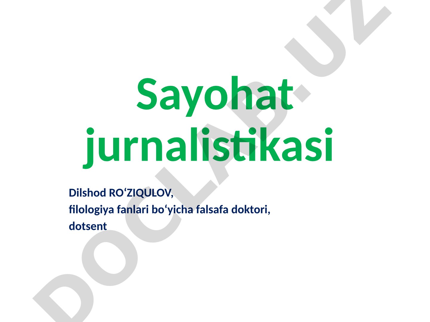 Yo'l ocherkiga qo'yiladigan talablar