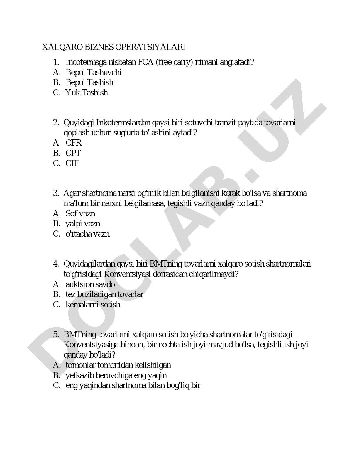 Xalqaro biznes operatsiyalari