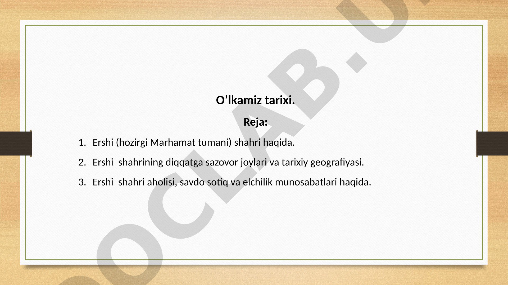 O’lkamiz tarixi