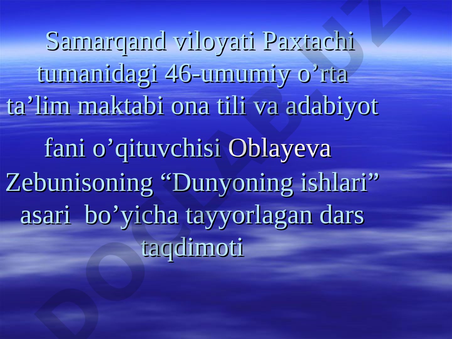 O'tkir Hoshimovning “Dunyoning ishlari” qissasi