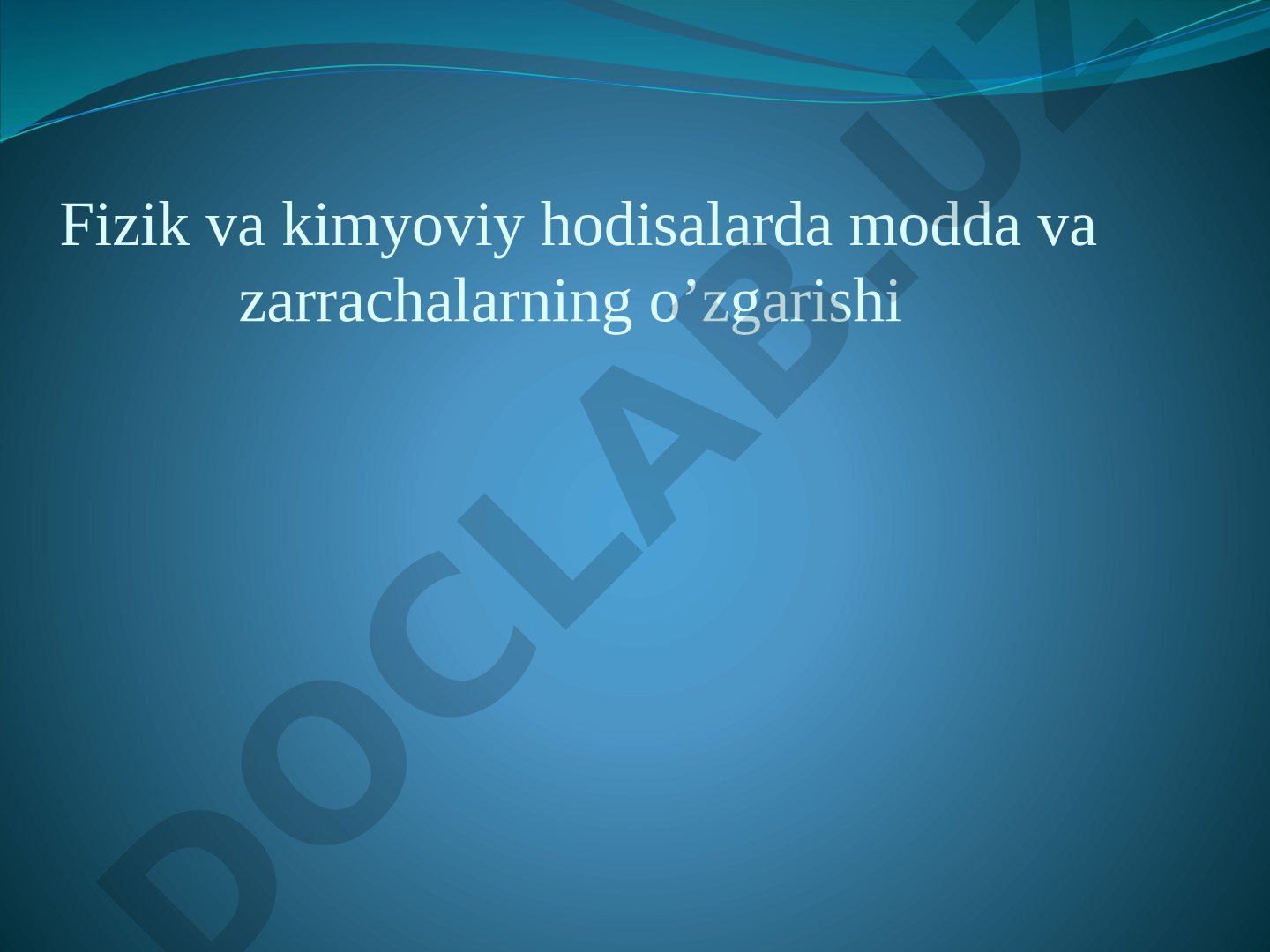 Kimyo fanining ob'ekti va predmeti