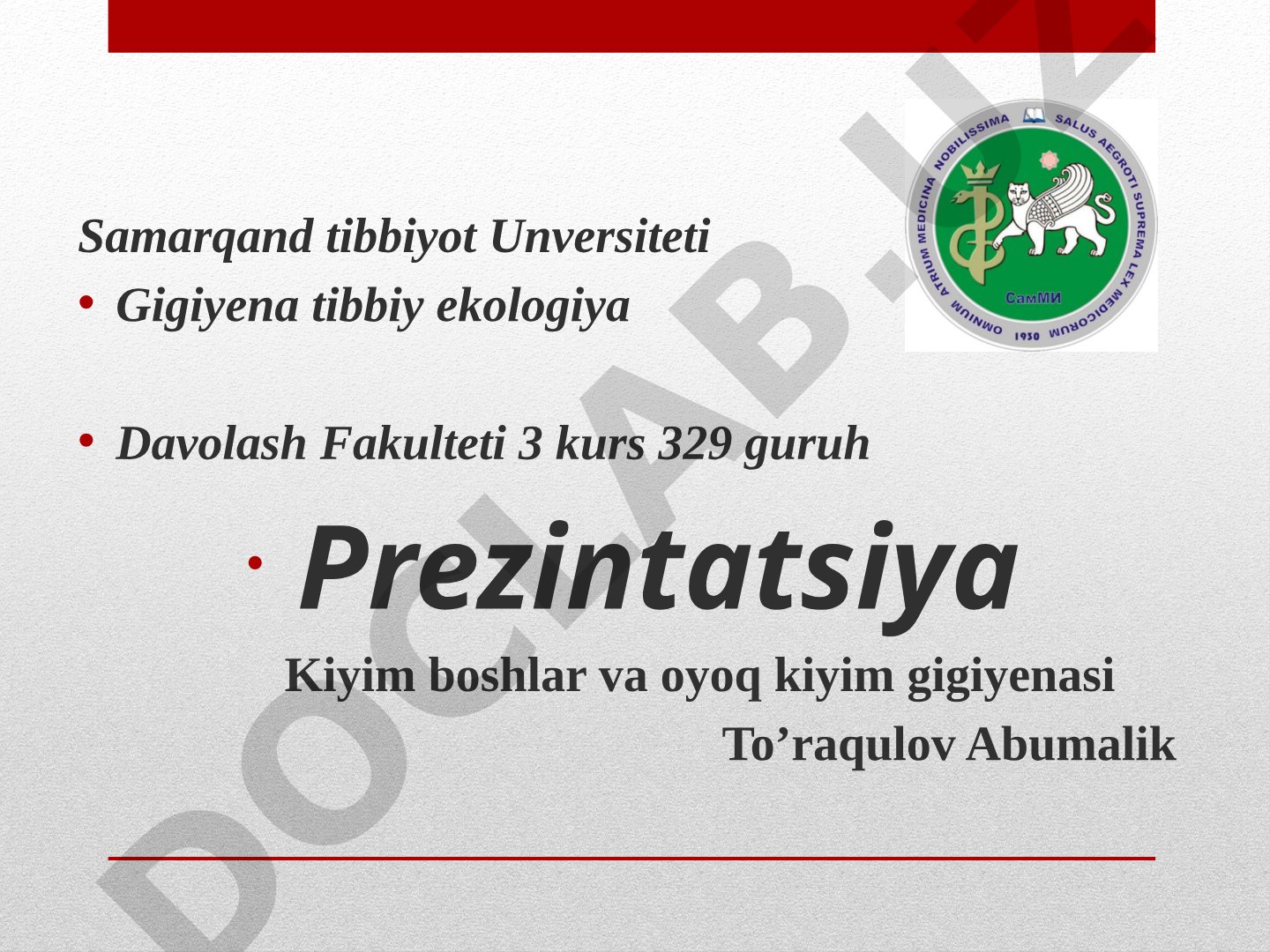 Kiyim boshlar va oyoq kiyim gigiyenasi