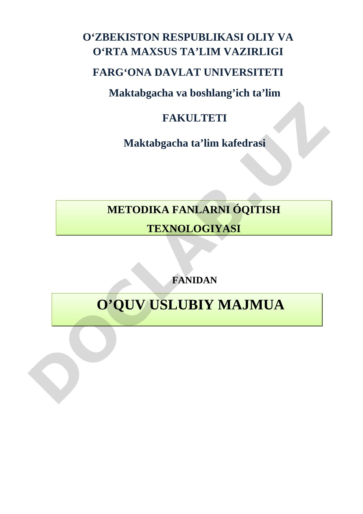 MAKTABGACHA TA’LIM TIZIMINI 2030 YILGACHA RIVOJLANTIRISH KONTSEPTSIYASINING MAZMUN VA MOHIYATI