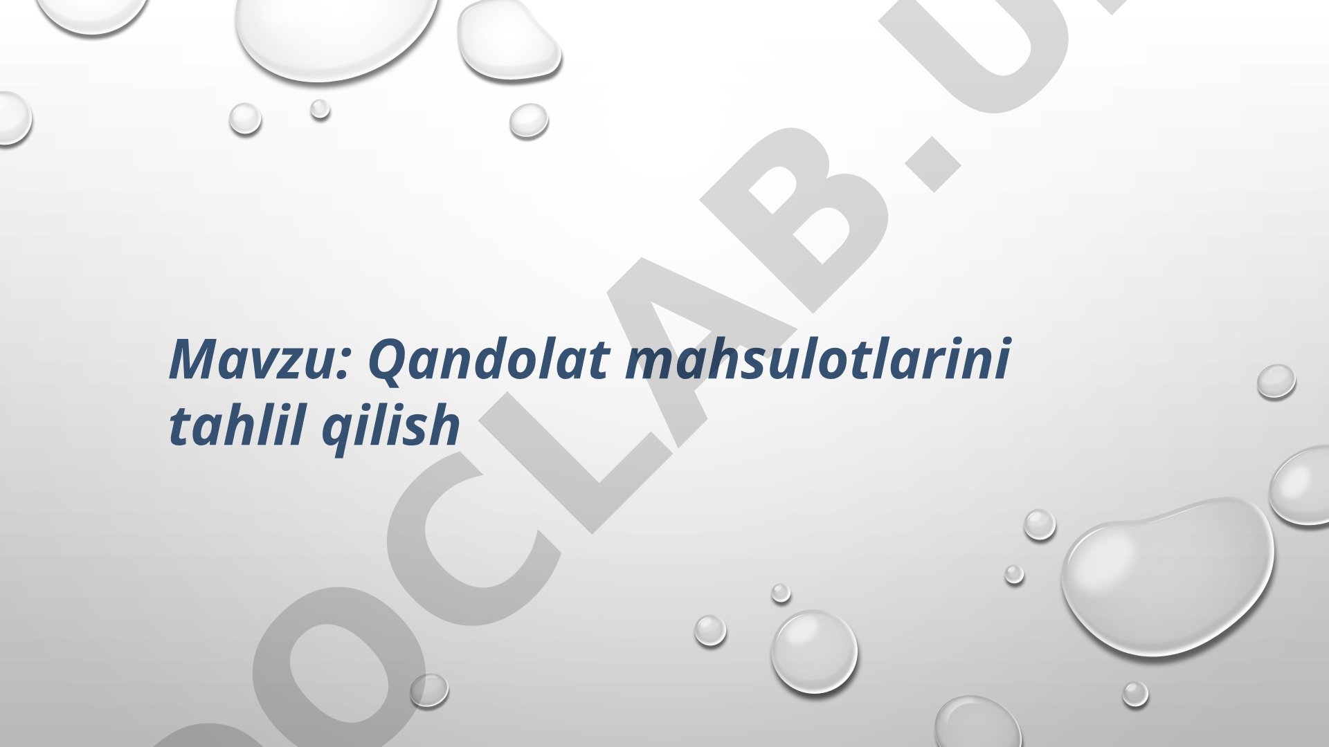 Qandolat mahsulotlarini tahlil qilish Gost 5903-89 bo'yicha