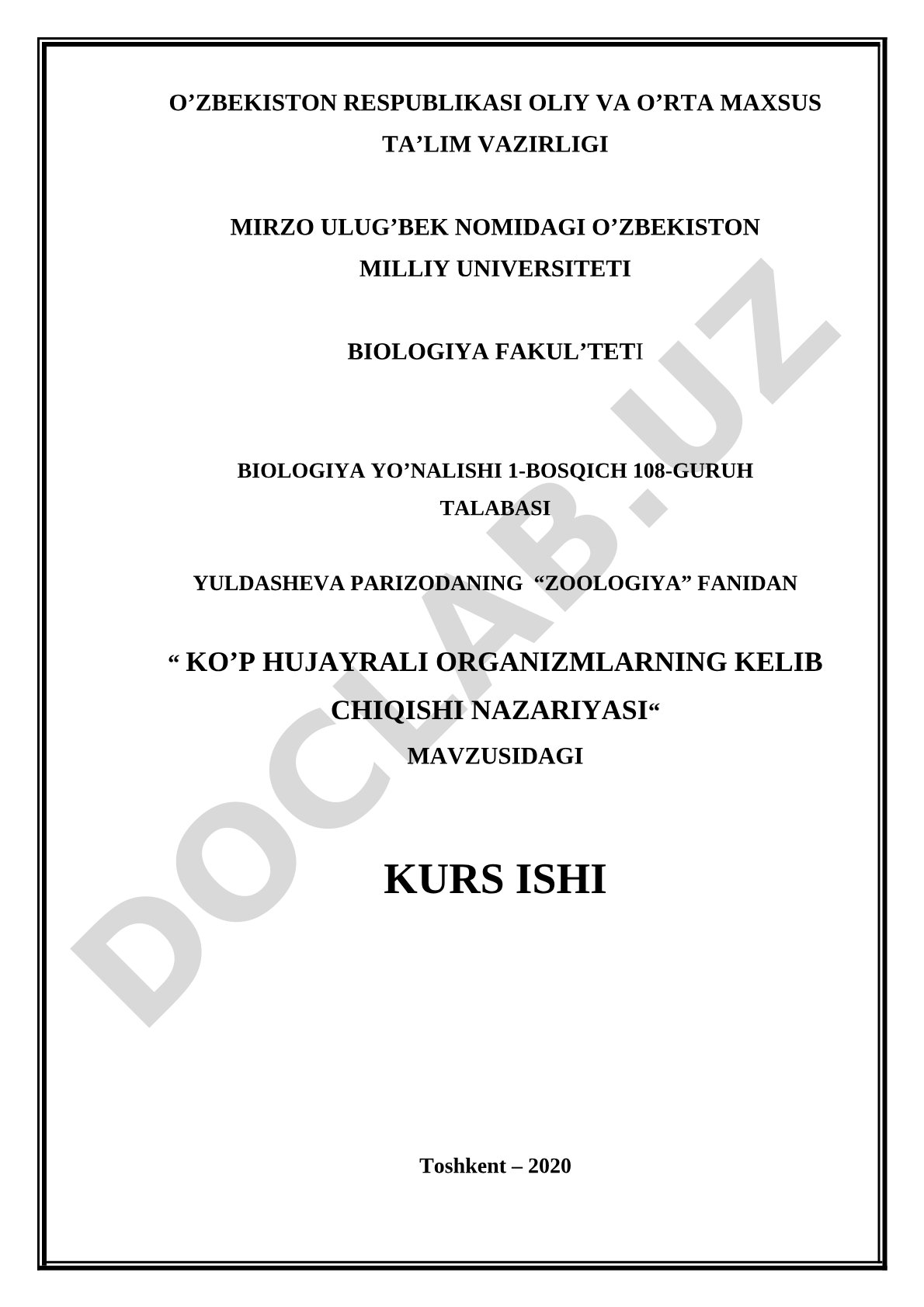 Ko’p hujayrali organizmlarning kelib chiqishi nazariyasi