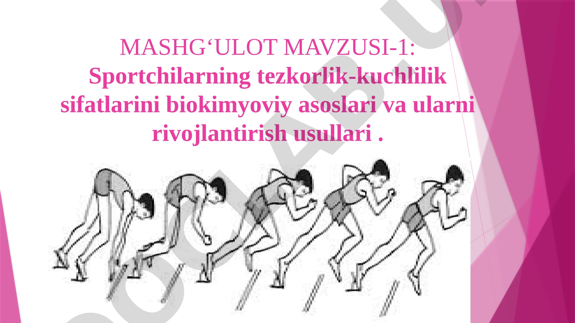 Sportchilarning tezkorlik-kuchlilik sifatlarini biokimyoviy asoslari va ularni rivojlantirish usullari