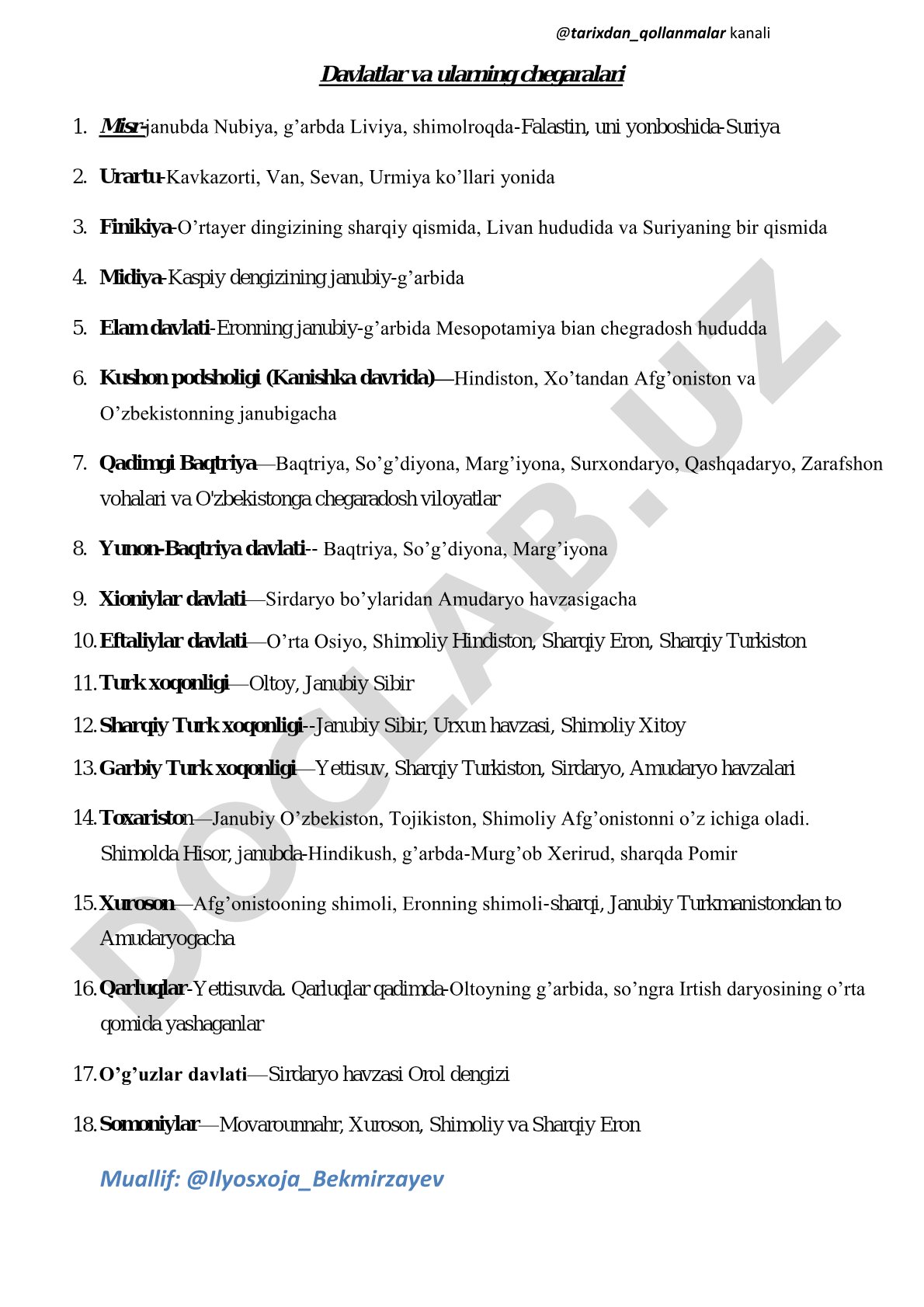 Davlatlar va ularning chegaralari