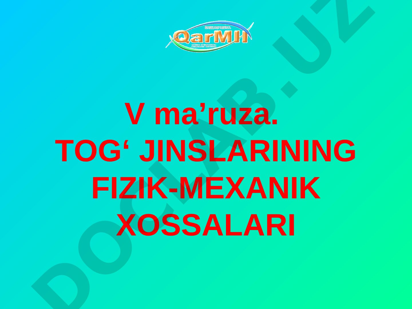 Tog' jinslarining fizik-mexanik xossalari