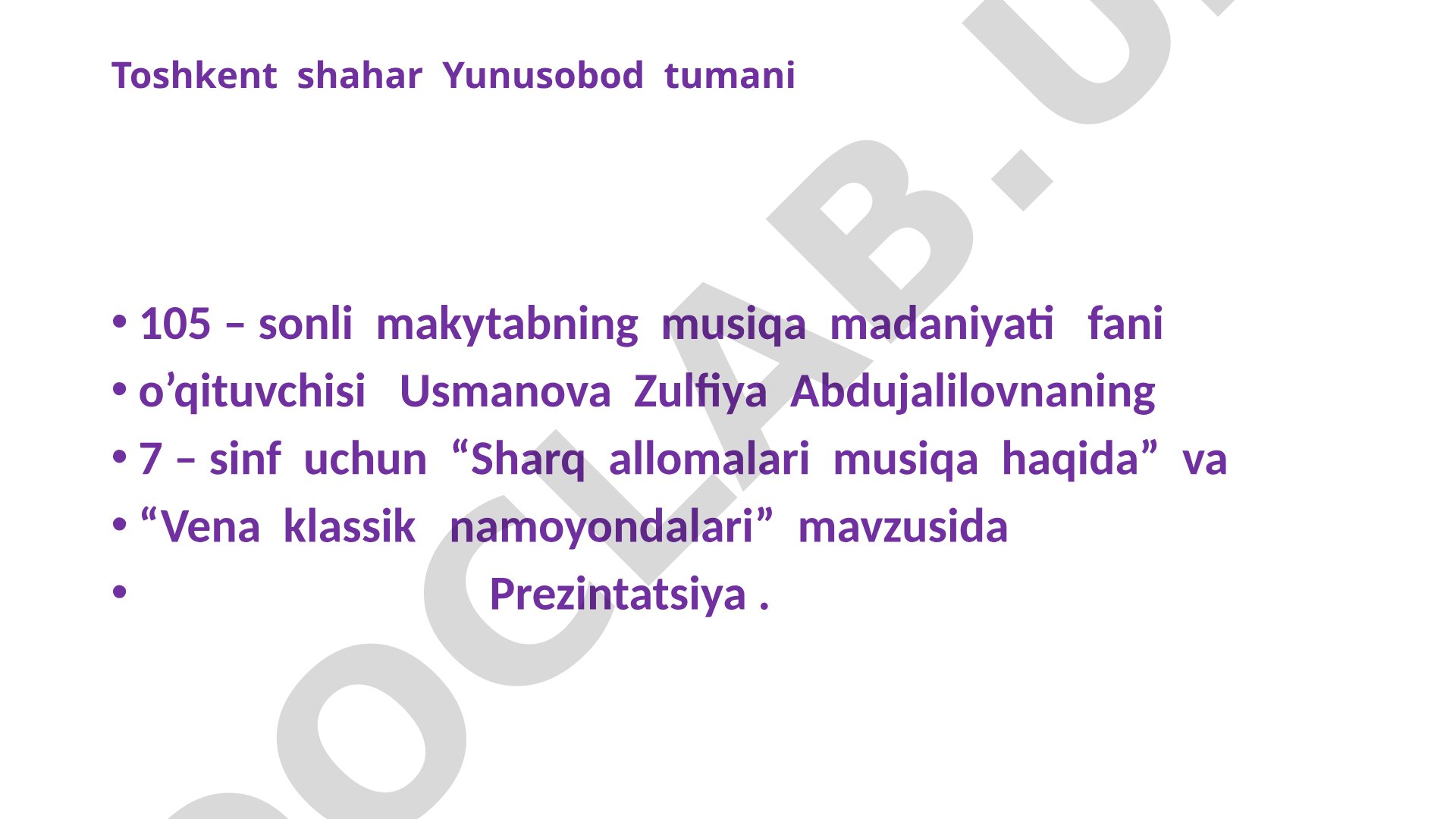 Sharq allomalari musiqa haqida va Vena klassik namoyondalari