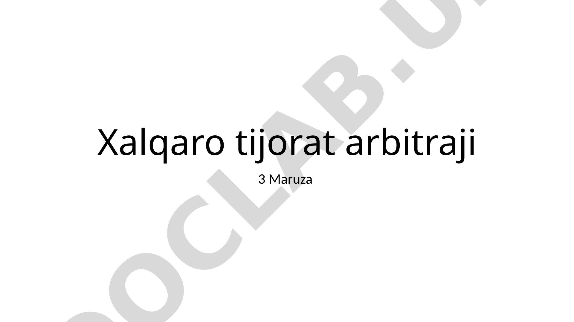 Xalqaro tijorat arbitraji