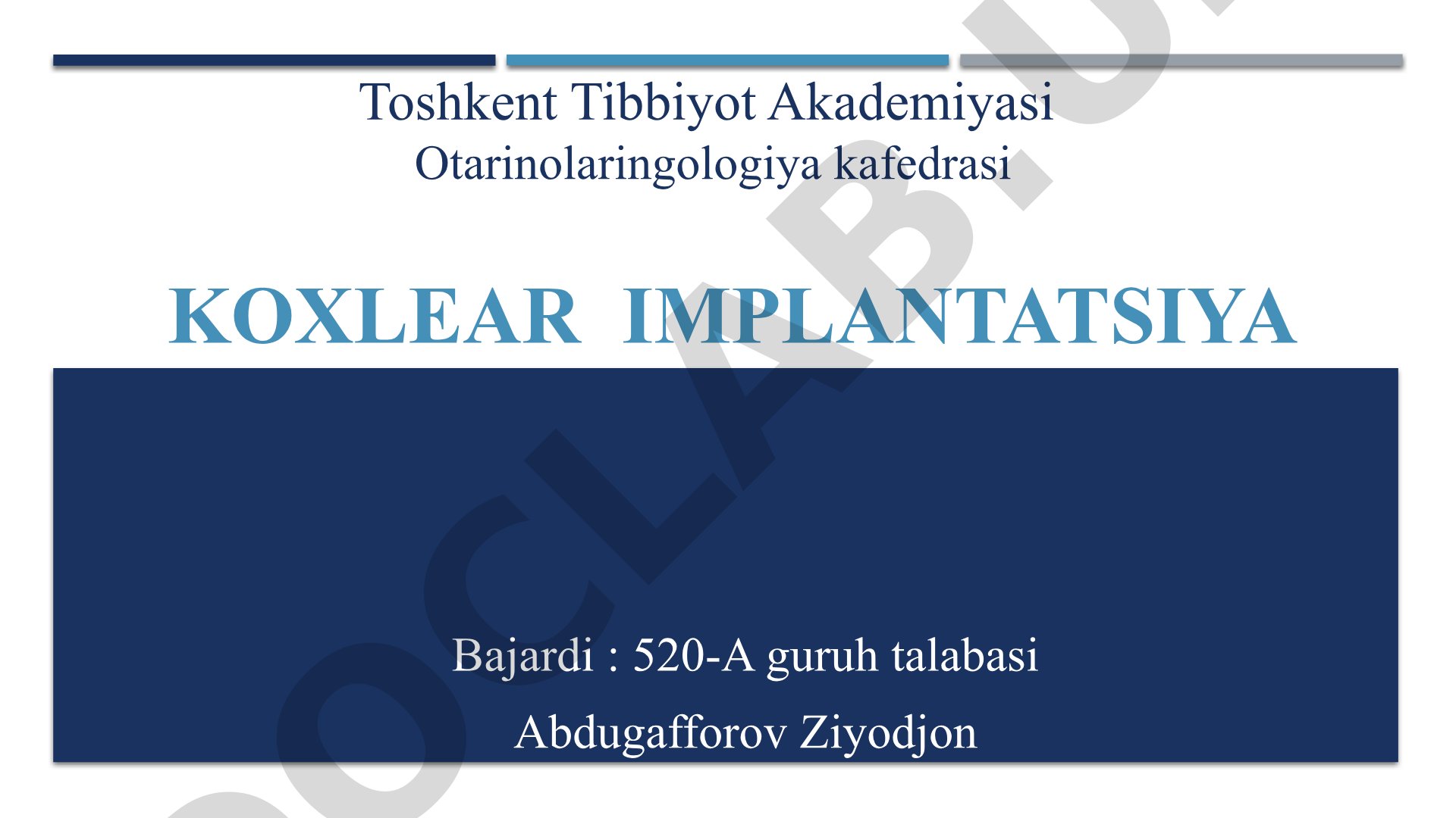 Koxlear implantatsiya