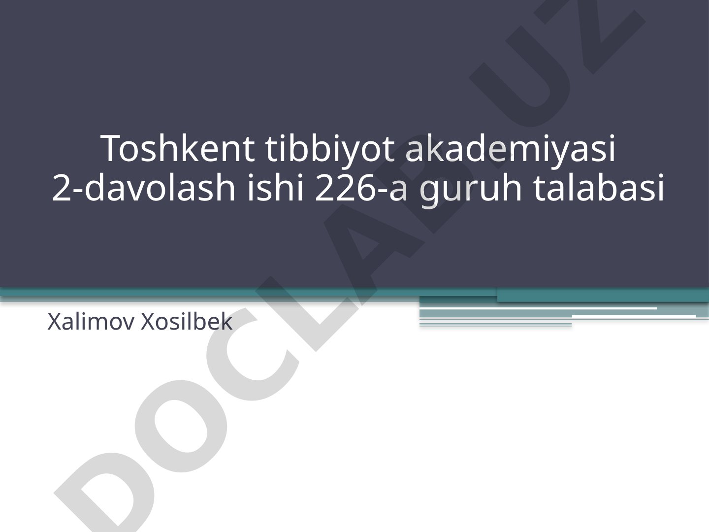 Havo muhiti va quyosh radiatsiyasining gigiyenik tavsifi va ekalogik ahamiyati