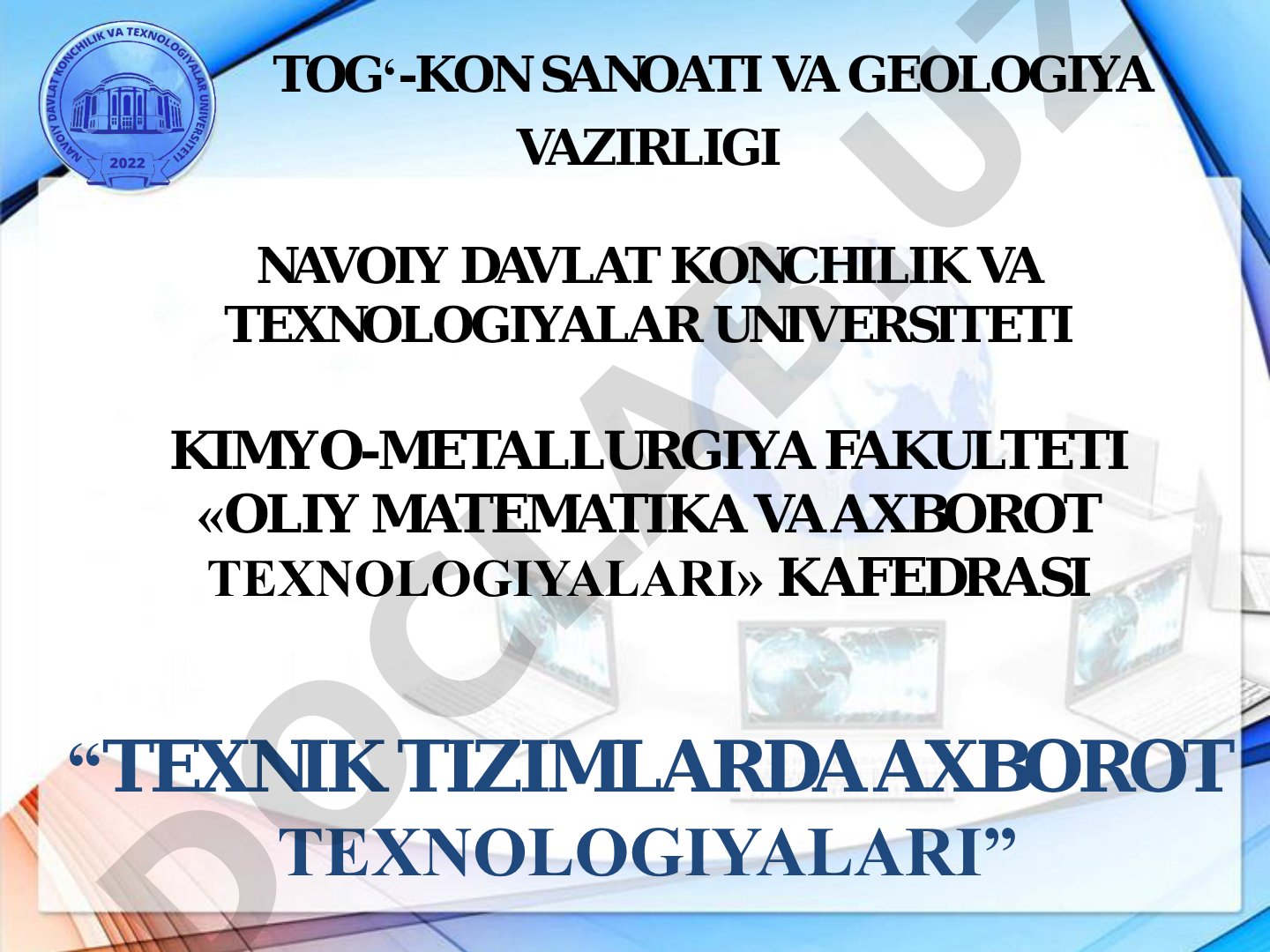 Matlab dasturi yordamida muhandislik masalalarini matematik modellarini yaratish
