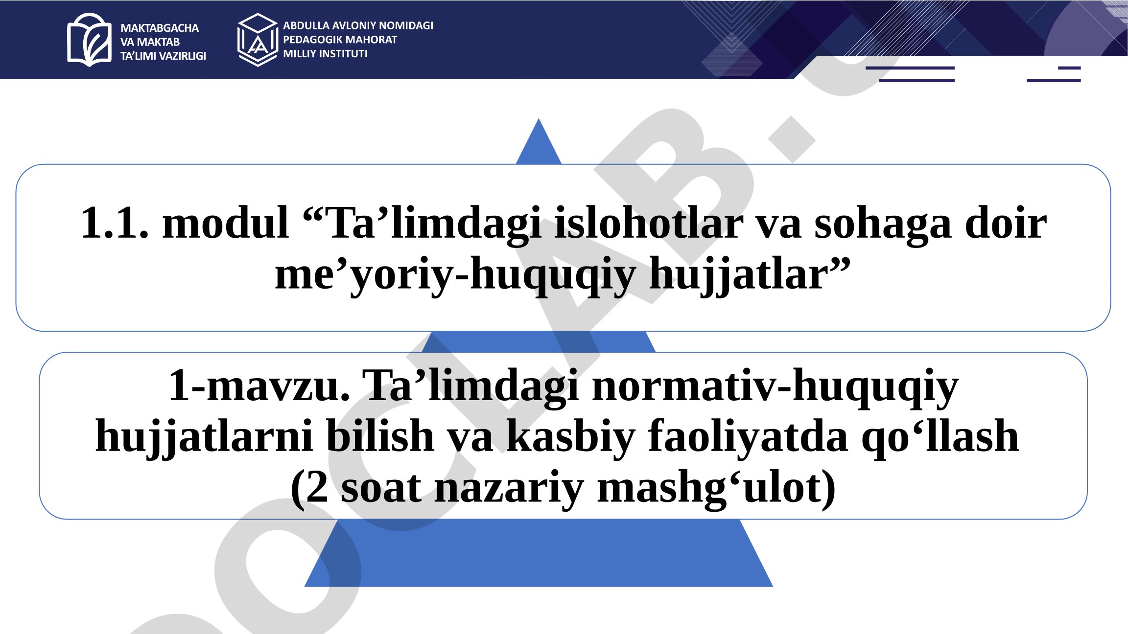 Taʼlim sohasidagi normativ-huquqiy asoslar
