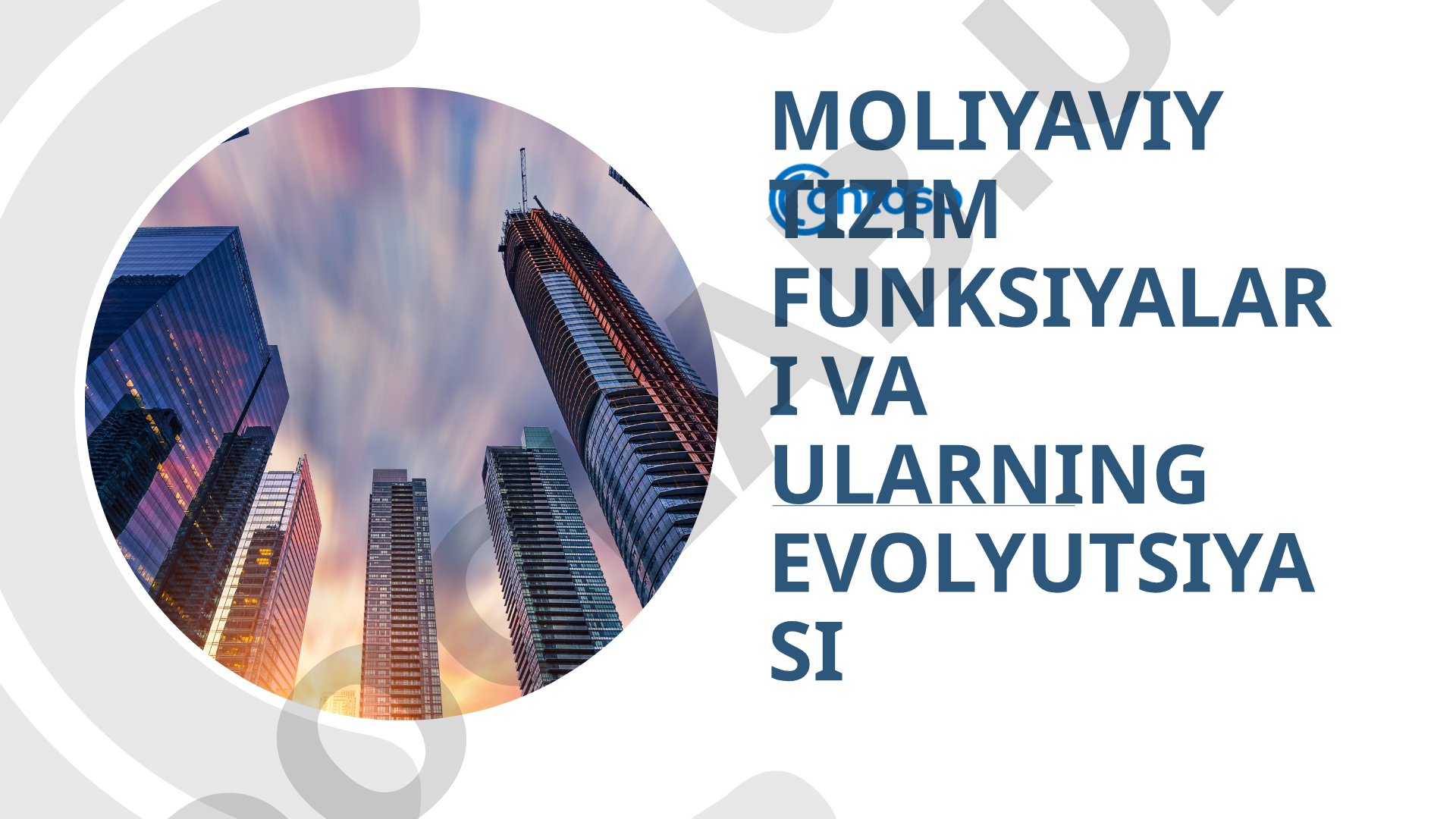 Moliyaviy tizim funksiyalari va ularning evolyutsiyasi