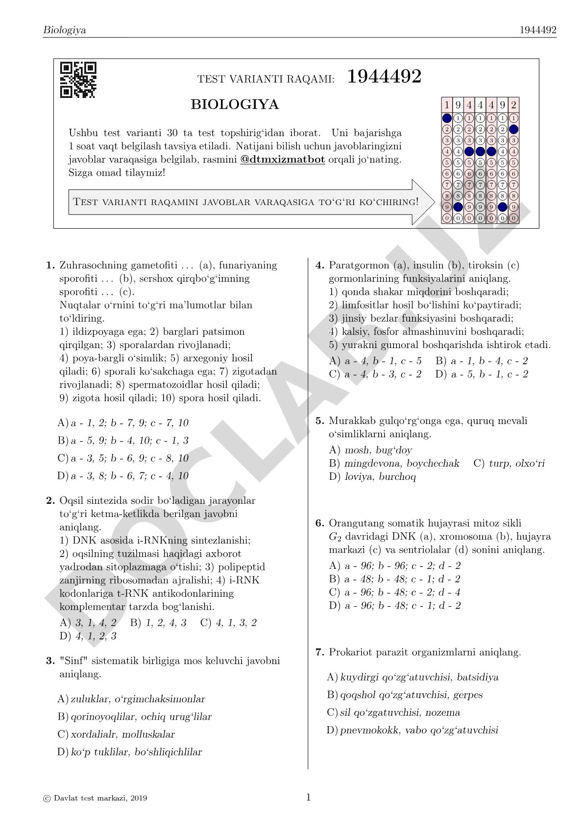 Biologiya test varianti 1944492
