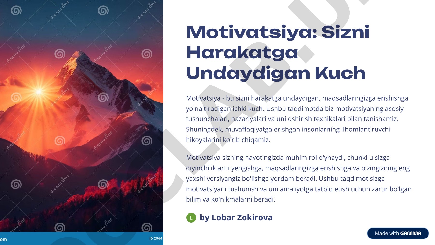Motivatsiya: Sizni Harakatga Undaydigan Kuch