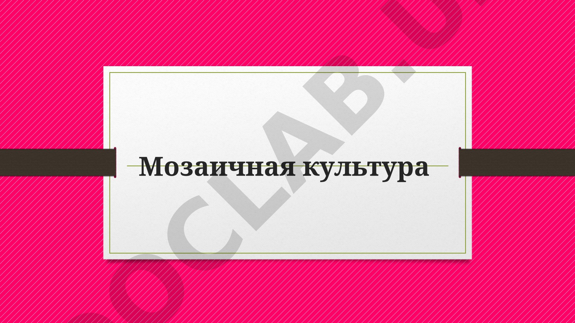 Мозаичная культура восприятия