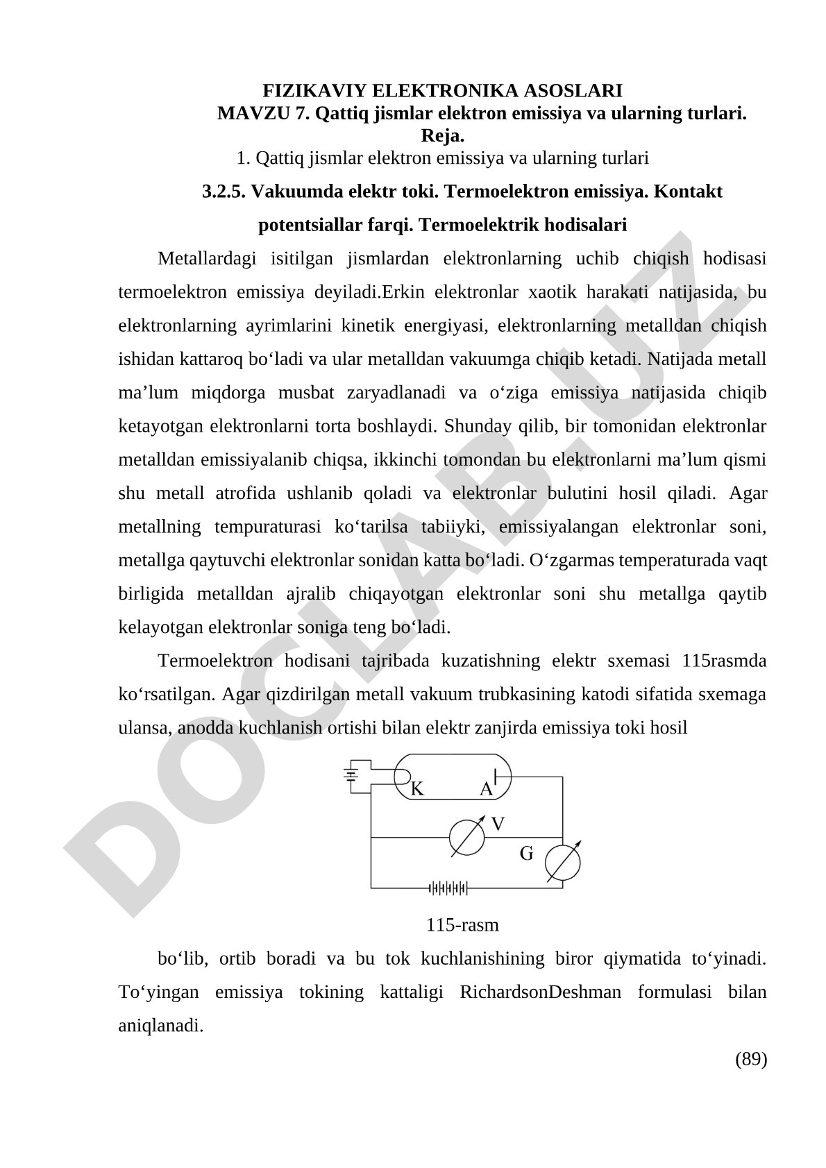 Qattiq jismlar elektron emissiya va ularning turlari