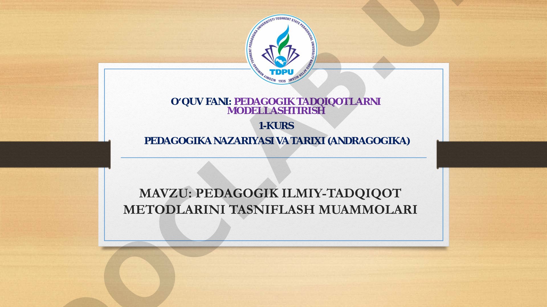 Pedagogik ilmiy-tadqiqot metodlarini tasniflash muammolari