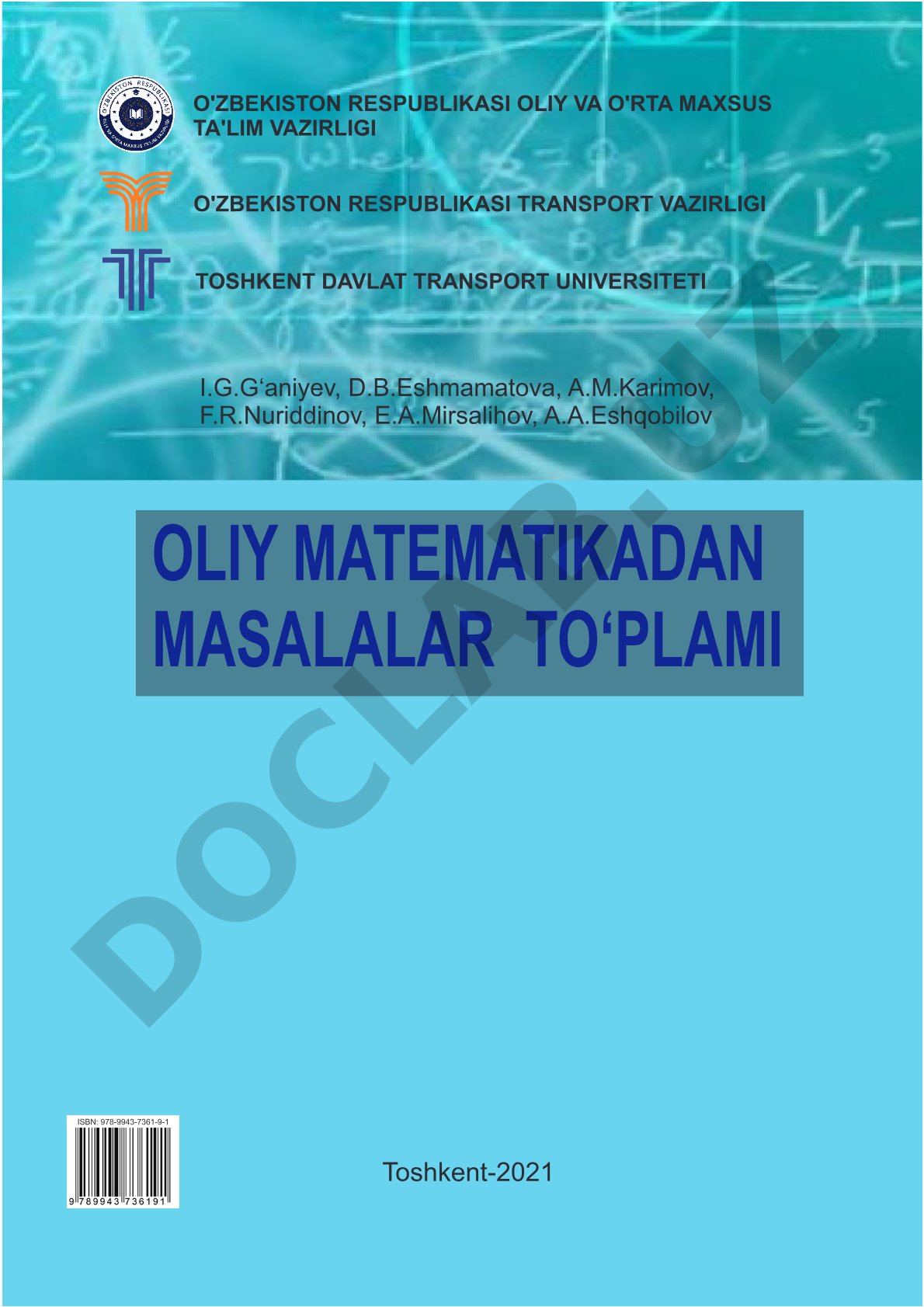 Oliy matematikadan masalalar to'plami