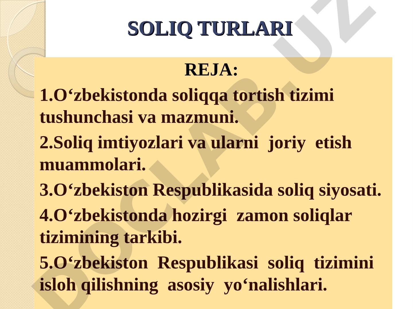 O‘zbekistonda soliq turlari