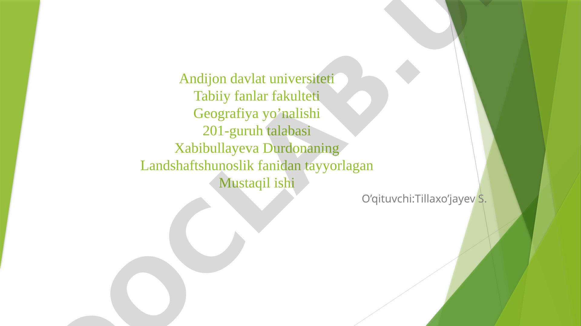 Landshaftlarda moddaning biokimyoviy aylanishi