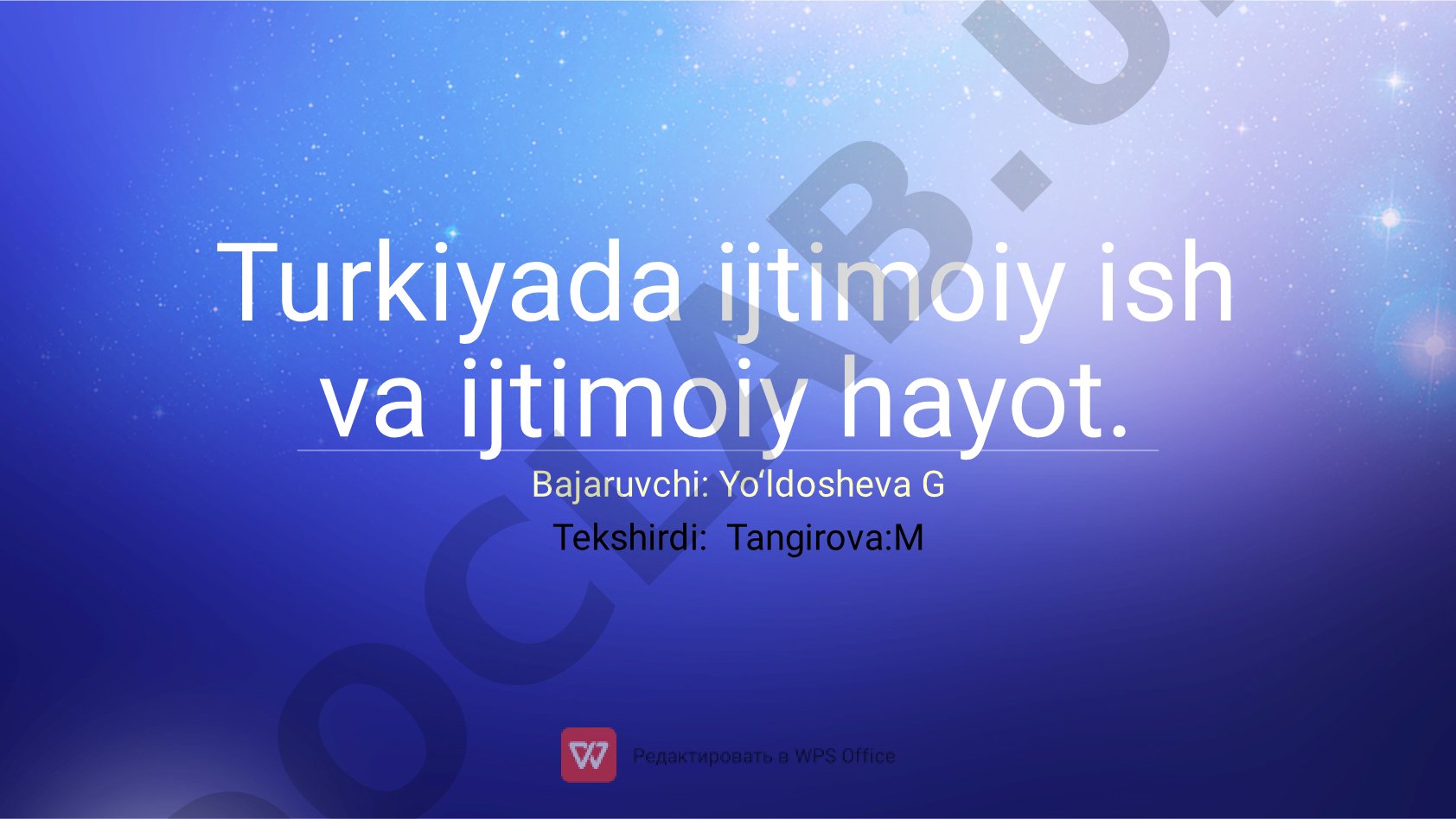 Turkiyada ijtimoiy ish va ijtimoiy hayot