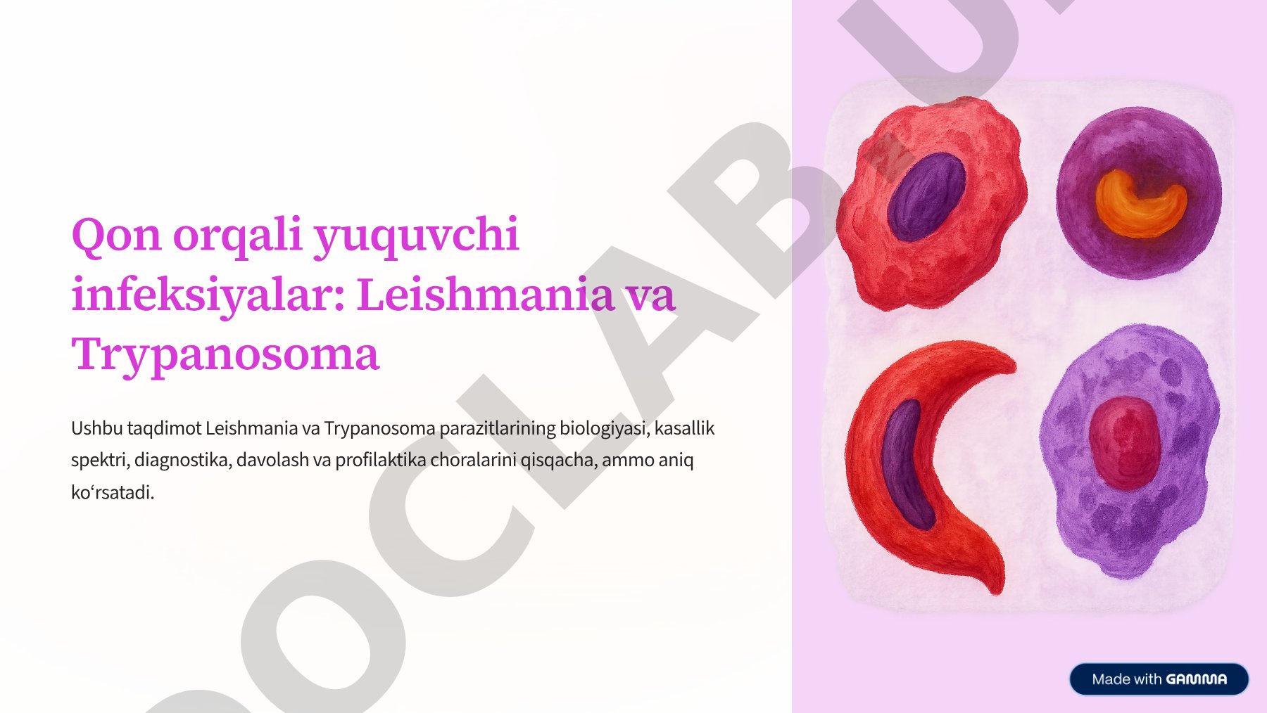 Qon orqali yuquvchi infeksiyalar: Leishmania va Trypanosoma
