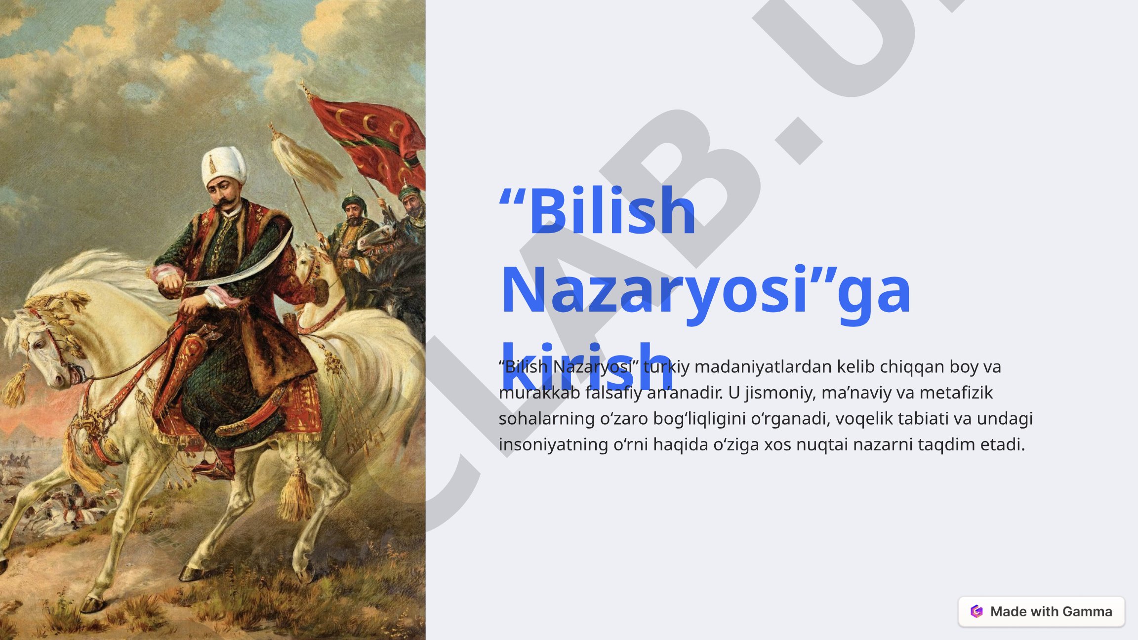 Bilish Nazaryosiga kirish