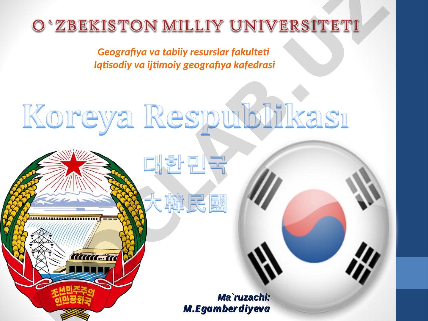 Koreya Respublikasining iqtisodiy-ijtimoiy geografiyasi